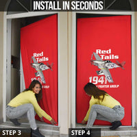 Tuskegee Red Tails Airmen Door Cover P-51 Mustang 332nd Fighter Group - Red - Wonder Print Shop