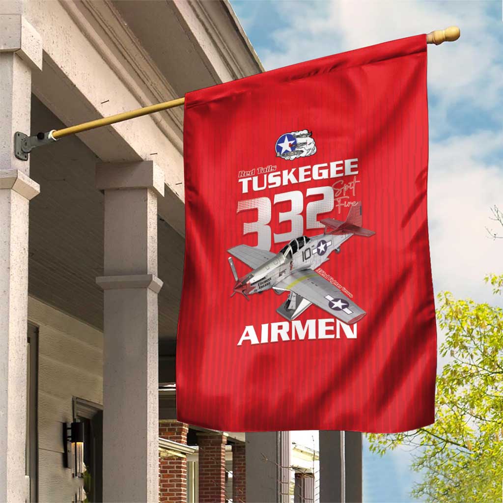 Tuskegee Red Tails Airmen Garden Flag P-51 Mustang 332nd Fighter Group - Red - Wonder Print Shop