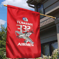 Tuskegee Red Tails Airmen Garden Flag P-51 Mustang 332nd Fighter Group - Red - Wonder Print Shop