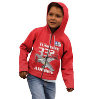Tuskegee Red Tails Airmen Kid Hoodie P-51 Mustang 332nd Fighter Group - Red - Wonder Print Shop