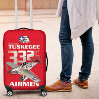 Tuskegee Red Tails Airmen Luggage Cover P-51 Mustang 332nd Fighter Group - Red - Wonder Print Shop