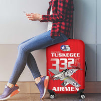 Tuskegee Red Tails Airmen Luggage Cover P-51 Mustang 332nd Fighter Group - Red - Wonder Print Shop