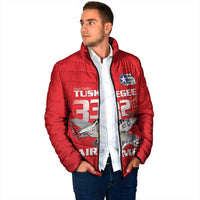 Tuskegee Red Tails Airmen Padded Jacket P-51 Mustang 332nd Fighter Group - Red - Wonder Print Shop