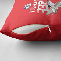 Tuskegee Red Tails Airmen Pillow Cover P-51 Mustang 332nd Fighter Group - Red - Wonder Print Shop