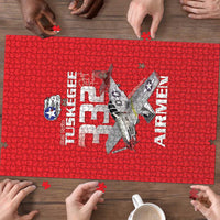 Tuskegee Red Tails Airmen Puzzle P-51 Mustang 332nd Fighter Group - Red - Wonder Print Shop