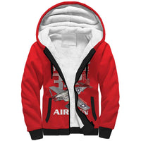 Tuskegee Red Tails Airmen Sherpa Hoodie P-51 Mustang 332nd Fighter Group - Red - Wonder Print Shop