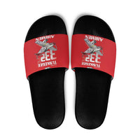 Tuskegee Red Tails Airmen Slide Sandals P-51 Mustang 332nd Fighter Group - Red - Wonder Print Shop