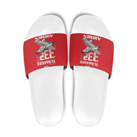 Tuskegee Red Tails Airmen Slide Sandals P-51 Mustang 332nd Fighter Group - Red - Wonder Print Shop
