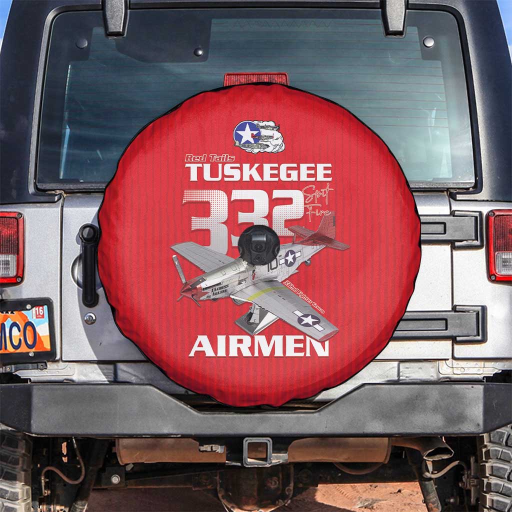 Tuskegee Red Tails Airmen Spare Tire Cover P-51 Mustang 332nd Fighter Group - Red - Wonder Print Shop