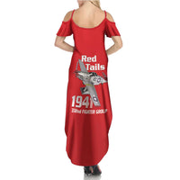 Tuskegee Red Tails Airmen Summer Maxi Dress P-51 Mustang 332nd Fighter Group - Red - Wonder Print Shop