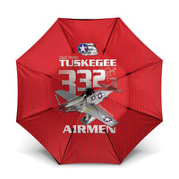 Tuskegee Red Tails Airmen Umbrella P-51 Mustang 332nd Fighter Group - Red - Wonder Print Shop