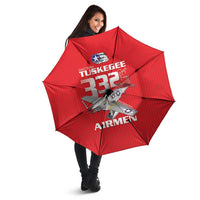 Tuskegee Red Tails Airmen Umbrella P-51 Mustang 332nd Fighter Group - Red - Wonder Print Shop