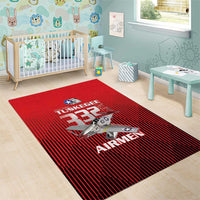 Tuskegee Red Tails Airmen Area Rug P-51 Mustang 332nd Fighter Group - Black Red - Wonder Print Shop