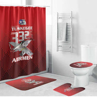 Tuskegee Red Tails Airmen Bathroom Set P-51 Mustang 332nd Fighter Group - Black Red - Wonder Print Shop