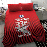 Tuskegee Red Tails Airmen Bedding Set P-51 Mustang 332nd Fighter Group - Black Red - Wonder Print Shop