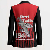 Tuskegee Red Tails Airmen Blazer P-51 Mustang 332nd Fighter Group - Black Red - Wonder Print Shop