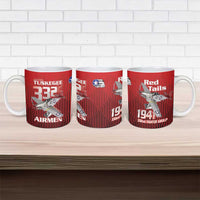 Tuskegee Red Tails Airmen Ceramic Mug P-51 Mustang 332nd Fighter Group - Black Red - Wonder Print Shop