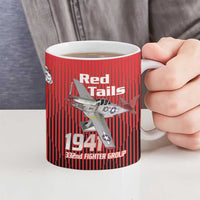 Tuskegee Red Tails Airmen Ceramic Mug P-51 Mustang 332nd Fighter Group - Black Red - Wonder Print Shop