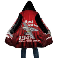 Tuskegee Red Tails Airmen Cloak P-51 Mustang 332nd Fighter Group - Black Red - Wonder Print Shop
