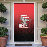 Tuskegee Red Tails Airmen Door Cover P-51 Mustang 332nd Fighter Group - Black Red - Wonder Print Shop