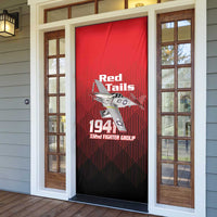 Tuskegee Red Tails Airmen Door Cover P-51 Mustang 332nd Fighter Group - Black Red - Wonder Print Shop