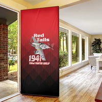 Tuskegee Red Tails Airmen Door Cover P-51 Mustang 332nd Fighter Group - Black Red - Wonder Print Shop