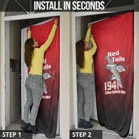 Tuskegee Red Tails Airmen Door Cover P-51 Mustang 332nd Fighter Group - Black Red - Wonder Print Shop
