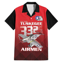 Tuskegee Red Tails Airmen Family Matching Mermaid Dress and Hawaiian Shirt P-51 Mustang 332nd Fighter Group - Black Red - Wonder Print Shop