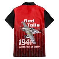 Tuskegee Red Tails Airmen Family Matching Puletasi and Hawaiian Shirt P-51 Mustang 332nd Fighter Group - Black Red - Wonder Print Shop