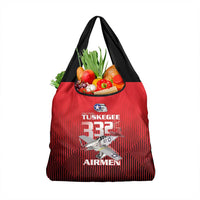 Tuskegee Red Tails Airmen Grocery Bag P-51 Mustang 332nd Fighter Group - Black Red - Wonder Print Shop