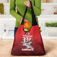 Tuskegee Red Tails Airmen Grocery Bag P-51 Mustang 332nd Fighter Group - Black Red - Wonder Print Shop