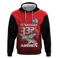 Tuskegee Red Tails Airmen Hoodie P-51 Mustang 332nd Fighter Group - Black Red - Wonder Print Shop