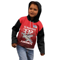 Tuskegee Red Tails Airmen Kid Hoodie P-51 Mustang 332nd Fighter Group - Black Red - Wonder Print Shop