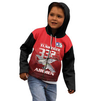Tuskegee Red Tails Airmen Kid Hoodie P-51 Mustang 332nd Fighter Group - Black Red - Wonder Print Shop