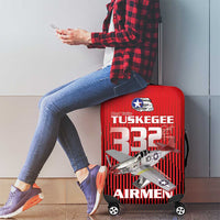 Tuskegee Red Tails Airmen Luggage Cover P-51 Mustang 332nd Fighter Group - Black Red - Wonder Print Shop