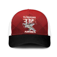 Tuskegee Red Tails Airmen Mesh Trucker Cap P-51 Mustang 332nd Fighter Group - Black Red - Wonder Print Shop