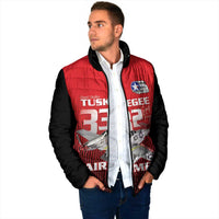 Tuskegee Red Tails Airmen Padded Jacket P-51 Mustang 332nd Fighter Group - Black Red - Wonder Print Shop