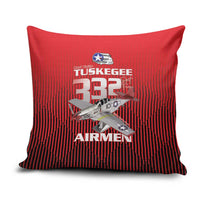 Tuskegee Red Tails Airmen Pillow Cover P-51 Mustang 332nd Fighter Group - Black Red - Wonder Print Shop