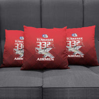 Tuskegee Red Tails Airmen Pillow Cover P-51 Mustang 332nd Fighter Group - Black Red - Wonder Print Shop