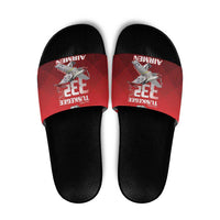 Tuskegee Red Tails Airmen Slide Sandals P-51 Mustang 332nd Fighter Group - Black Red - Wonder Print Shop