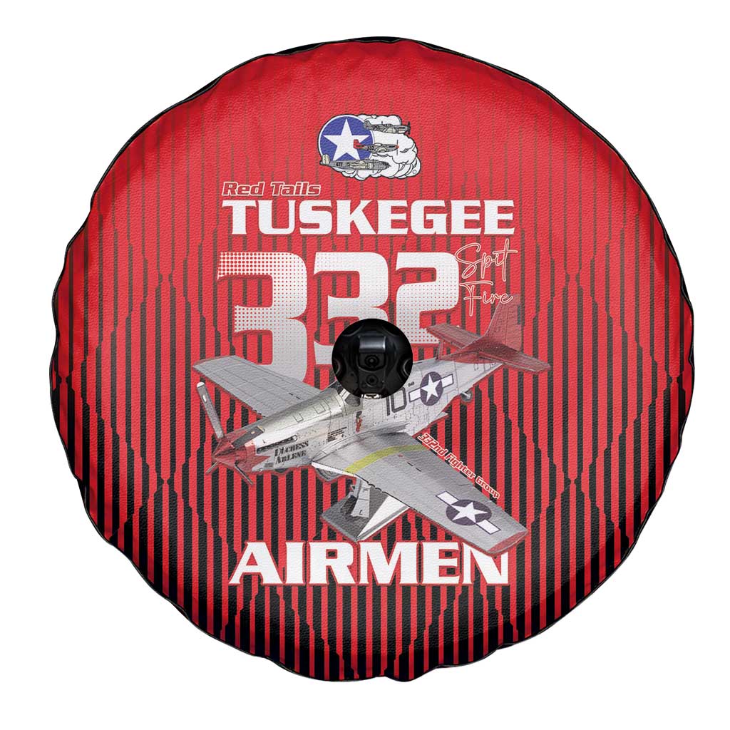 Tuskegee Red Tails Airmen Spare Tire Cover P-51 Mustang 332nd Fighter Group - Black Red - Wonder Print Shop