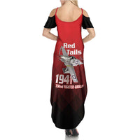 Tuskegee Red Tails Airmen Summer Maxi Dress P-51 Mustang 332nd Fighter Group - Black Red - Wonder Print Shop