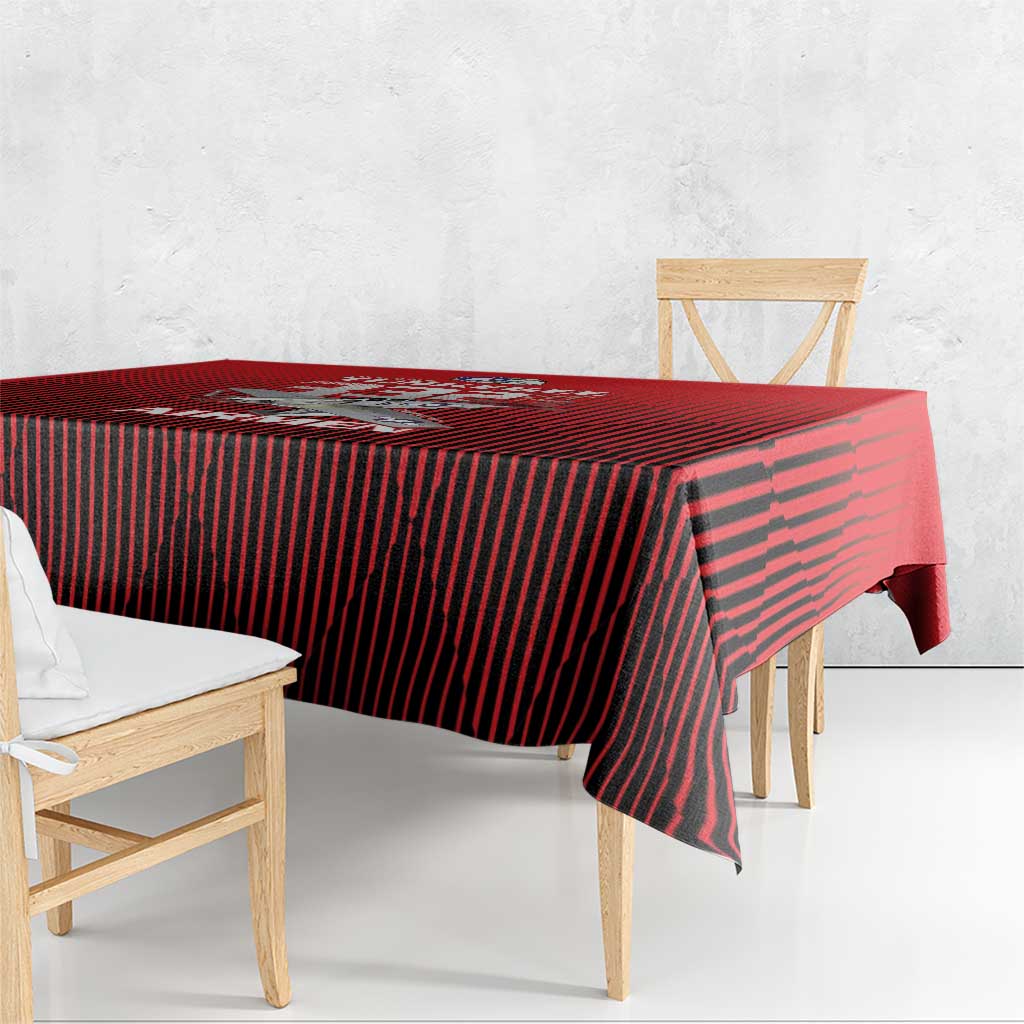 Tuskegee Red Tails Airmen Tablecloth P-51 Mustang 332nd Fighter Group - Black Red - Wonder Print Shop