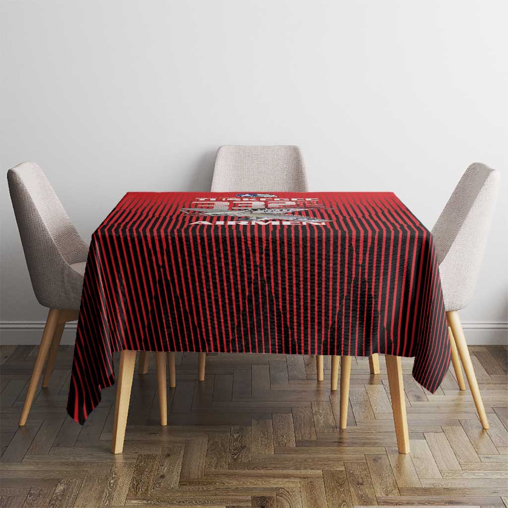 Tuskegee Red Tails Airmen Tablecloth P-51 Mustang 332nd Fighter Group - Black Red - Wonder Print Shop