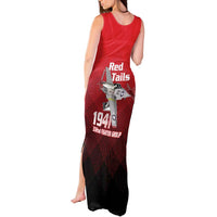 Tuskegee Red Tails Airmen Tank Maxi Dress P-51 Mustang 332nd Fighter Group - Black Red - Wonder Print Shop