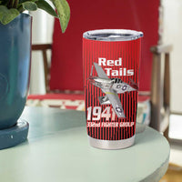 Tuskegee Red Tails Airmen Tumbler Cup P-51 Mustang 332nd Fighter Group - Black Red - Wonder Print Shop