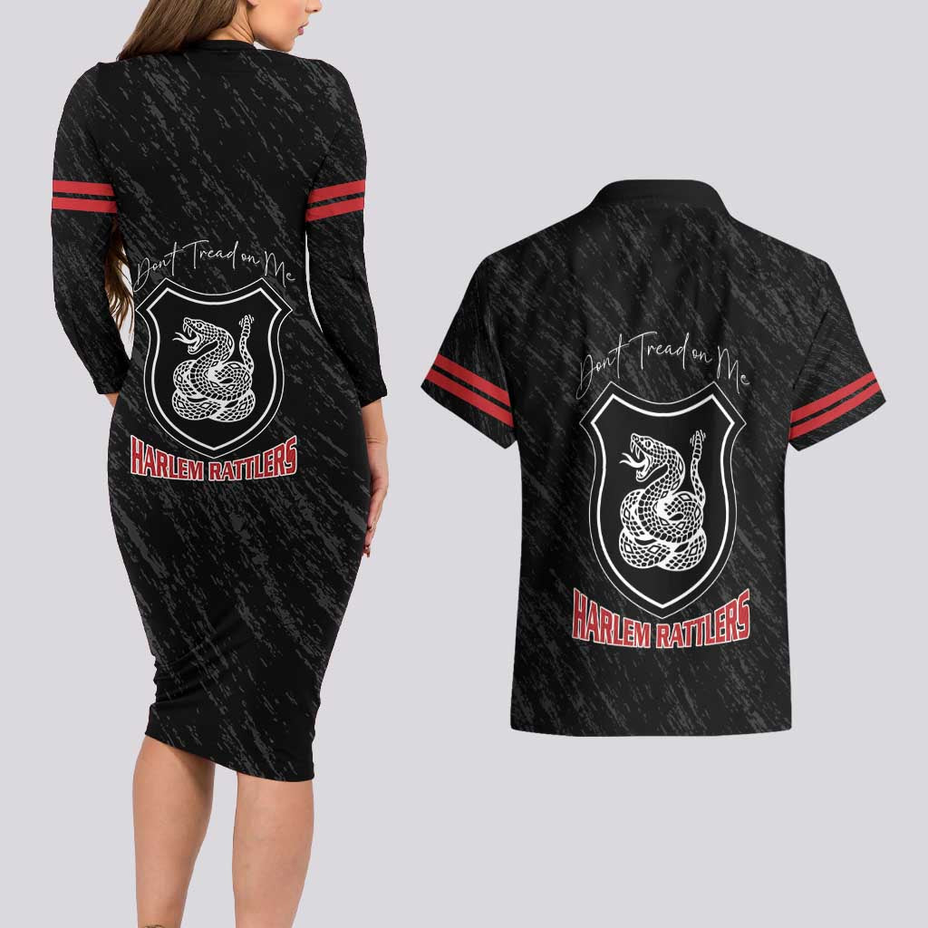 Harlem Hellfighters Couples Matching Long Sleeve Bodycon Dress and Hawaiian Shirt 369th Infantry Regiment - Wonder Print Shop