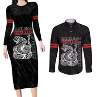 Harlem Hellfighters Couples Matching Long Sleeve Bodycon Dress and Long Sleeve Button Shirt 369th Infantry Regiment - Wonder Print Shop