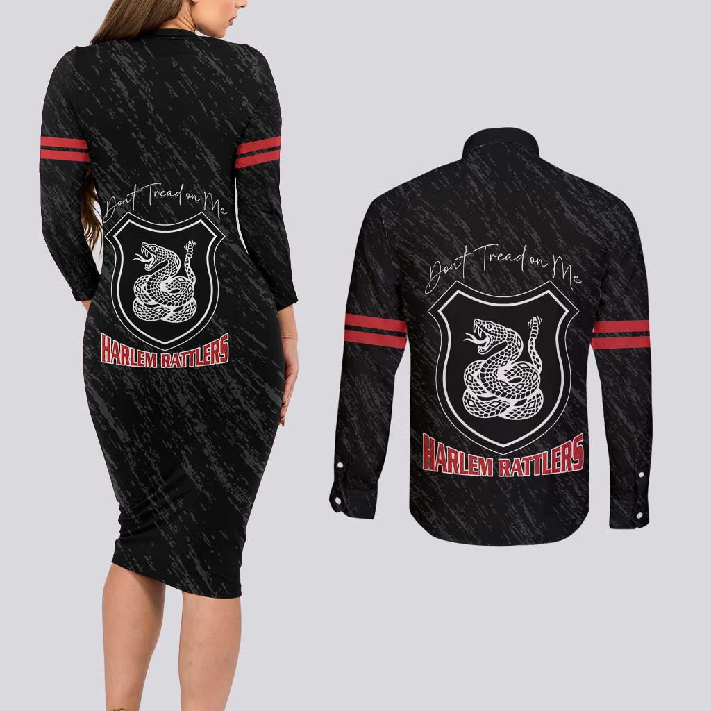 Harlem Hellfighters Couples Matching Long Sleeve Bodycon Dress and Long Sleeve Button Shirt 369th Infantry Regiment - Wonder Print Shop