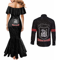 Harlem Hellfighters Couples Matching Mermaid Dress and Long Sleeve Button Shirt 369th Infantry Regiment - Wonder Print Shop